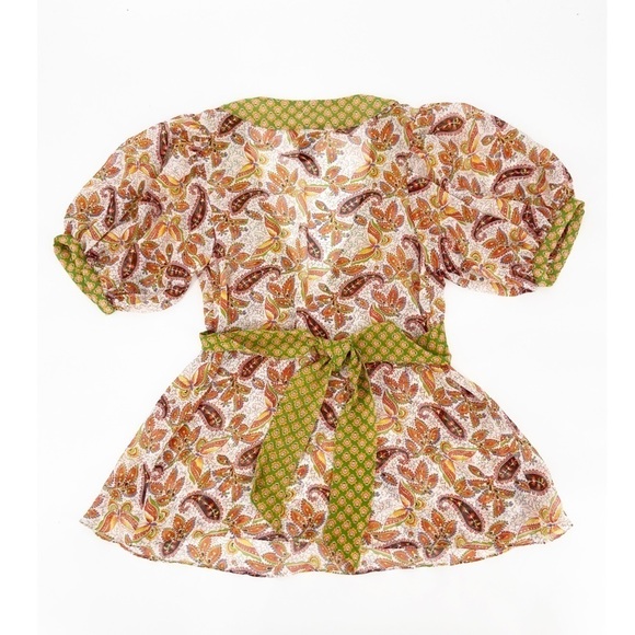 Anthropologie Fei Floral Print Silk Blouse Size 4 - Picture 2 of 5